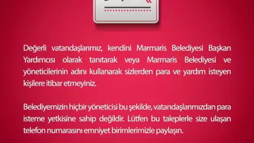 Marmaris Belediyesi vatandaşları dolandırıcılığa karşı uyardı